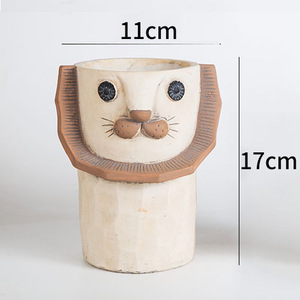 Maceta de cemento con forma de León y <span class=keywords><strong>koala</strong></span> para suculentas, maceta de cemento con forma de animal, barata, de alta calidad, nuevo diseño - Product Image 6