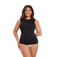 Top sculptant sans coutures transfrontalier le plus vendu pour la taille et l'abdomen, avec longueur étendue pour col rond, grande taille