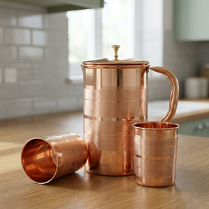 Beverage Pitcher Copper <b>Water</b> <b>Container</b> Copper Drinking Vessel Copper <b>Water</b> Pot Copper Lota Jug Traditional Copper Jug Tradition - Product Image 1