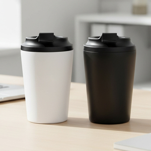 แก้วน้ำเก็บความร้อนสุญญากาศสองชั้น สแตนเลส ขนาด 12 ออนซ์ พร้อมฝาปิด พิมพ์โลโก้ได้ แก้วกาแฟแบบพกพา ของขวัญสุดฮิตสำหรับเปิดเทอม - Product Image 1