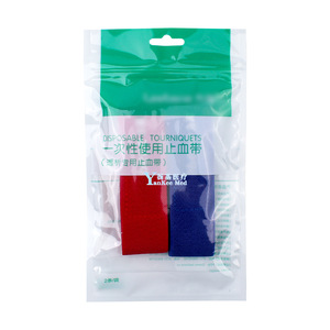 Tourniquet jetable Yankee Med pour dialyse, adhésif acrylique bleu, 2 pièces par sachet - Product Image 1