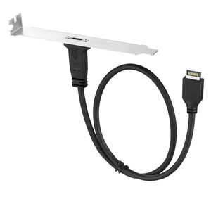 Bochara 50cm USB 3,1 Tipo E Macho a USB 3,1 Tipo C Hembra Cable Foil + Trenzado Blindado con Panel de Soporte - Product Image 2