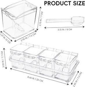 <b>Kitchen</b> Freshness Preservation Injection Molded Square Stackable Clear Acrylic Modern Custom Logo Food Spice Jar <b>Storage</b> <b>Box</b> Set - Product Image 2