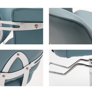Custom PU leather barber <b>chair</b> with <b>silver</b> base, modern hair and beauty <b>chair</b> - Product Image 5