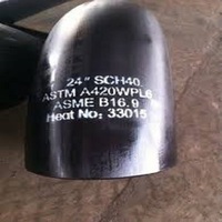 Coudière à souder en acier au carbone LTCS A420 GR.WPL6 B16.9, 90 degrés, LR SR, surface peinte, certifiée EN10204, noir/laqué, certifiée UT 1