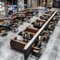Mobilier moderne pour bar/restaurant, café-restaurant style industriel, dessus de table en marbre noir, cabine de canapé pour restaurant