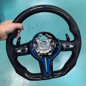 Volante de Cuero y Fibra de Carbono para <span class=keywords><strong>BMW</strong></span> 525i F30 F07 F10 F20 F25 F26 F32 F34 F35 F36 F48 X6 M3 M5 <span class=keywords><strong>M7</strong></span> F11 F15 F16 F22 F80 F90 - Product Image 3