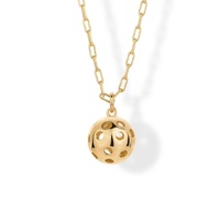 Collar con Colgante de Bola Redonda Perforada, Estilo Minimalista Premium, Cadena para Clavícula para Mujer, Uso Diario, Entrega Rápida