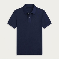 Polo d'été décontracté pour homme, col à revers, grande taille, coupe ample, couleur unie, en pur coton brodé, à manches courtes
