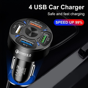 <span class=keywords><strong>Chargeur</strong></span> de voiture rapide 35W 18W 4 ports QC3.0 - Adaptateur de voyage portable multi-prises avec indicateur LED 4 en 1 - Product Image 5