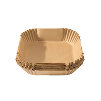 100 pièces de doublures carrées jetables en papier sulfurisé non blanchi, écologiques, imperméables, anti-graisse, résistantes au four et compatibles friteuse à air, pour 4,5-8 Qt