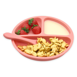 Lavabile in lavastoviglie bambini alimentazione indipendente <span class=keywords><strong>primo</strong></span> stadio piatto di alimentazione per bambini in Silicone unico dividere Set di ciotole per bambini antiscivolo - Product Image 3