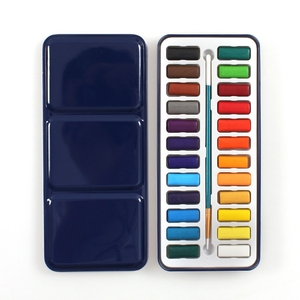 Boîte de rangement Portable vide, haute qualité, <span class=keywords><strong>12</strong></span> / 24 casseroles, étui <span class=keywords><strong>en</strong></span> étain pour peinture d'artiste, Palette métallique résistante pour aquarelle - Product Image 1