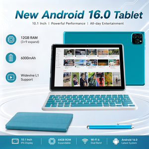 Tablette Android 16 de 10,1 pouces de haute qualité à prix abordable, 12 Go de RAM, 64 Go de ROM, Wi-Fi 5G, processeur cinq cœurs, idéale pour les études et comme cadeau d'affaires - Product Image 1