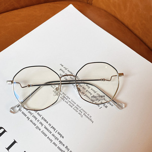 Nouvelles montures de lunettes en métal irrégulières, anti-lumière bleue, protection UV400, monture complète, unisexe, verres PC R5-7167 - Product Image 2