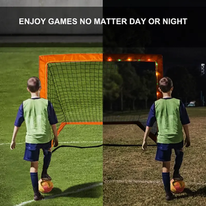 Buts de football à montage rapide 8'x6' avec cadre <span class=keywords><strong>en</strong></span> acier résistant aux intempéries, ensemble de poteaux de football avec filet, équipement de terrain fabriqué <span class=keywords><strong>en</strong></span> usine - Product Image 6