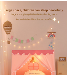 เต็นท์ปราสาทเจ้าหญิงสำหรับเด็กเล่นในร่ม สำหรับเด็กผู้หญิงและเด็กเล็ก มีหน้าต่าง พกพาสะดวก ทำจากโพลีเอสเตอร์ บ้านของเล่นขนาดเล็ก - Product Image 6