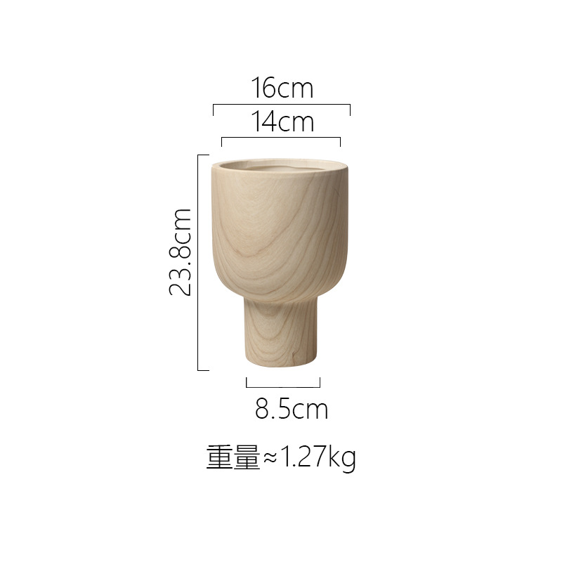 Pot de fleurs Ak471 original en bois veiné avec trous - sans socle