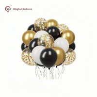 Lot de ballons en latex en gros, kit de ballons métalliques chromés et confettis, fournitures de décoration pour mariage, anniversaire, baby shower