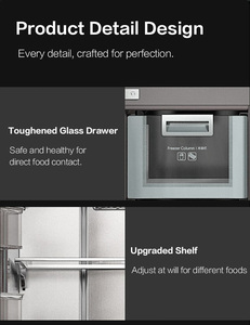 Refrigerador Integrado de Acero Inoxidable de 355L con 4 Puertas, Congelador Inferior, Sin Escarcha, para Hogar, Comercio y <span class=keywords><strong>Hotel</strong></span> - Product Image 6