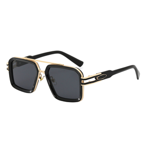 <span class=keywords><strong>Gafas</strong></span> de Sol de Diseño Vintage de Lujo, Extra Grandes, Cuadradas, Metálicas, Azules y Doradas, con Logotipo Personalizado, Novedades 2025 - Product Image 2