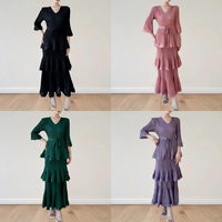 Robe plissée modeste unie pour femme, idéale pour l'église, haute qualité, taille unique, vente en gros, ODM, tenue décontractée