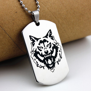 ร้อนขายหุ้นแท็กสุนัขที่มีห่วงโซ่โลโก้ Sillk หน้าจอพิมพ์ Dogtag 304วัสดุสแตนเลส - Product Image 1