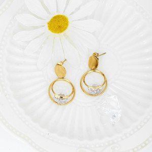 Bonne vente Design mode boucles d'oreilles créoles femmes Zircon déclaration boucles d'oreilles argent et or boucles d'oreilles - Product Image 6