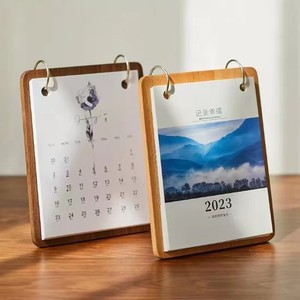 Wooden <b>Calendar</b> Stand Solid Wood Base Desktop Ornament Creative Design For Office Home Use - Product Image 3