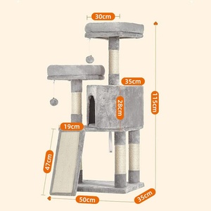 Árbol para Gatos de Interior Moderno y Lujoso, Torre Grande de Piso a Techo, Arbre a Chat, Hecho de Madera, Empaquetado en Cartón - Product Image 2