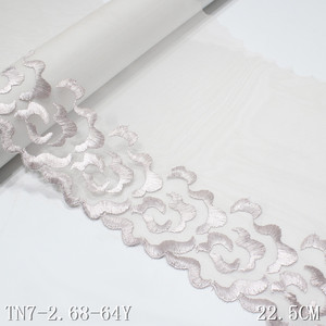 22 من الدانتيل الزهري متعدد الألوان ، تطريز النايلون والبوليستر البرتقالي اللامع - Product Image 4