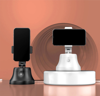 Support de smartphone rotatif, dispositif à 360 degrés, pour selfie automatique et suivi du visage, noir