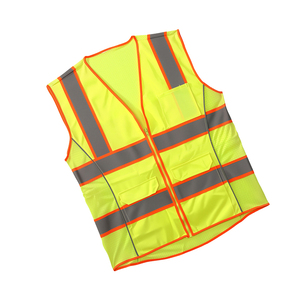 سترة أمان نسائية عالية الوضوح من الفئة الثانية، باللون الأخضر عالي الوضوح مع خطوط عاكسة بعرض 5 سم، إغلاق بخطاف وحلقة، سترة متعددة الاستخدامات للسيدات - Product Image 5