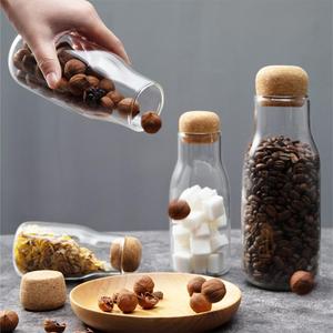 Pot en verre avec <span class=keywords><strong>bouchon</strong></span> en liège, pots personnalisés, récipient alimentaire en verre, grande capacité, pot <span class=keywords><strong>de</strong></span> rangement en verre pour la cuisine - Product Image 5