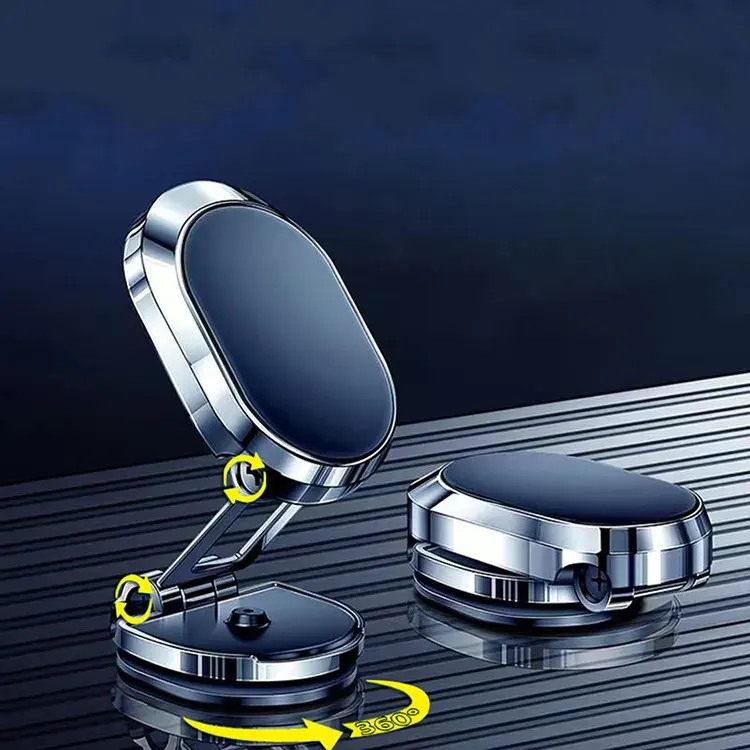 Neues Design 360-Grad-Aluminiumlegierung Auto Armaturen brett magnetische Telefon halterung Tragbare klappbare magnetische Autotelefon halter