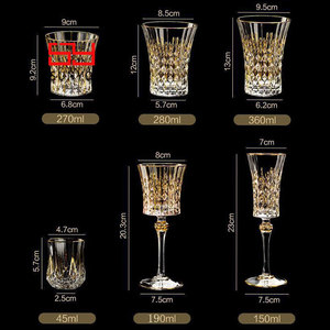 Bộ ly uống nước SUNYO thiết kế độc đáo hình kim cương Ý, ly rượu sâm banh, ly rượu vang, ly pha lê, bộ ly rượu vang đỏ - Product Image 3