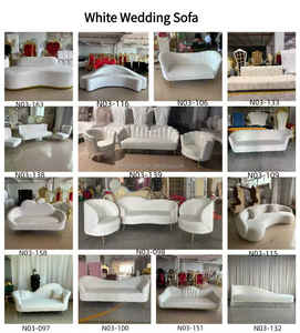 Sofá Redondo de Terciopelo Blanco de Venta Directa de Fábrica LEDA, Muebles para Bodas, Nuevo Diseño para Hoteles - Product Image 5