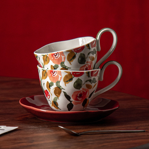 Juego de tazas y platillos de Té de moda clásica británica de 200ml, taza de café, regalo de fiesta de boda, tazas de cerámica francesa con flores de jardín - Product Image 4