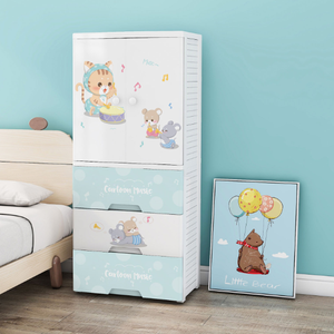 Tủ quần áo trẻ em nhiều tầng bằng nhựa kiểu hoạt hình dễ thương - Product Image 4