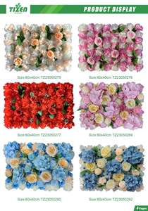 Panneau mural de fleurs artificielles en <span class=keywords><strong>soie</strong></span> artificielle 3D personnalisé Tizen pour mariage, décoration de fond - Product Image 4