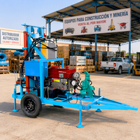 Équipement de forage de puits d'eau à roues hydrauliques diesel 35 CV homologué CE avec trépan PDC et tuyau de forage pour l'irrigation