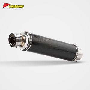<span class=keywords><strong>Yoshimura</strong></span> Tubo de <span class=keywords><strong>Escape</strong></span> Universal para Motocicleta, Tubo de Fibra de Carbono de Acero Inoxidable de 60mm de Largo con Extremo Azul - Product Image 1