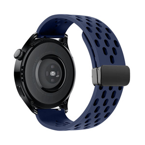 Bracelet de montre magnétique en silicone respirant pliable de luxe pour Watch4 20 mm avec boucle en acier inoxydable pour <span class=keywords><strong>Watch</strong></span> 3/4 GT2 - Product Image 1