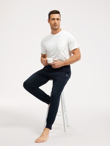 Pigiama Personalizzato con Etichetta Privata, Maniche Corte e Pantaloni Lunghi, in Bambù, Bianco e Nero, per <span class=keywords><strong>Uomo</strong></span> - Product Image 2