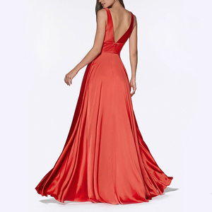 Della Bretella di modo Del Partito Senza Maniche Maxi Vestito Da Donna Estate <span class=keywords><strong>raso</strong></span> Slittamento Vestito Da Sera <span class=keywords><strong>lungo</strong></span> - Product Image 5