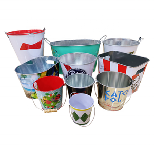 Oval Beverage <strong>Tubs</strong> with Custom Printing Round 5L <strong>Galvanized</strong> Ice Bucket - Product Image 3