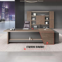 Conjunto de Escritorio y Silla Ejecutiva Minimalista Moderna de Alta Gama con Construcción de Madera para Espacios Comerciales