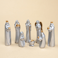Figurines de crèche religieuses en résine, ensemble de la Nativité, décorations de village de Noël, Marie, Joseph, bergers, cadeaux de fêtes