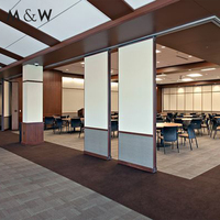 M & W Hotel Hall Conception de grain de bois Mur mobile coulissant et utilisable Salle de banquet insonorisée Cloisons de séparation mobiles avec porte de passage