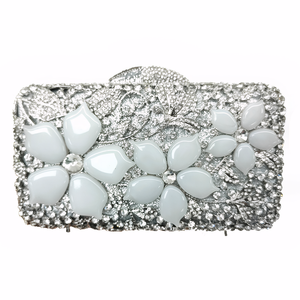 Women Luxury Floral Rhinestones Evening Bag Shinny Crystal Clutch <b>Purse</b> for Christmas Cocktail Prom Party - Product Image 2